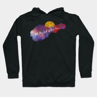 Cap and Buck, a watercolour sunset Hoodie